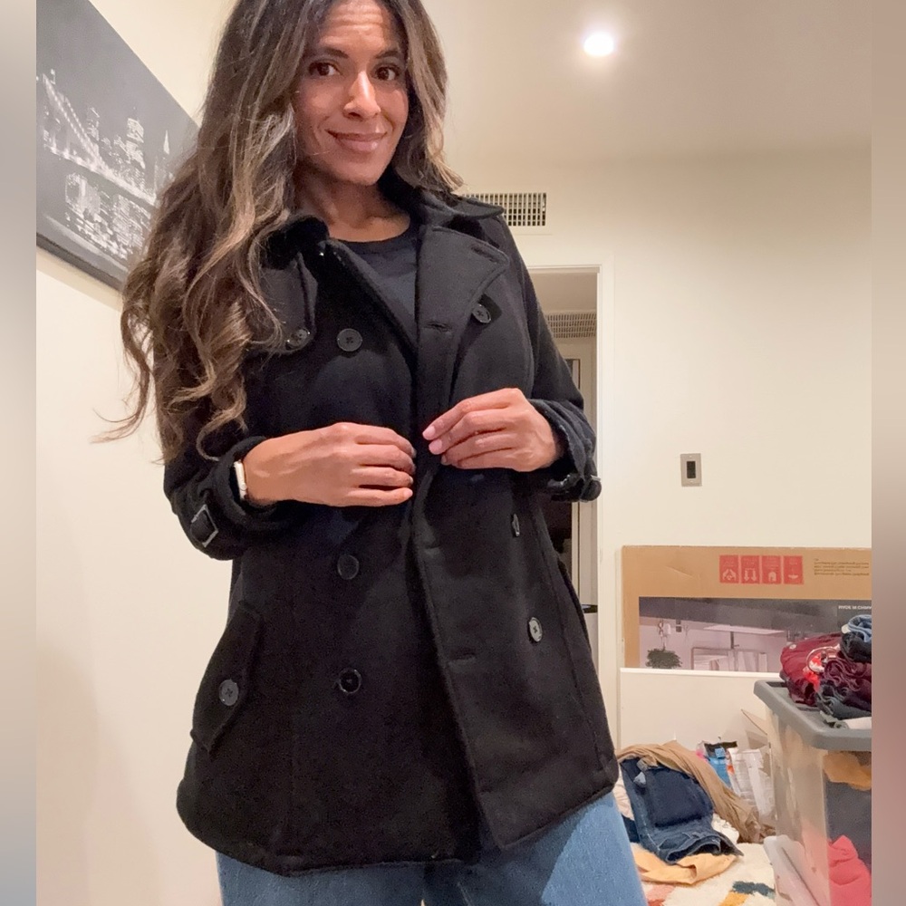 Torrid Fleece Black Peacoat